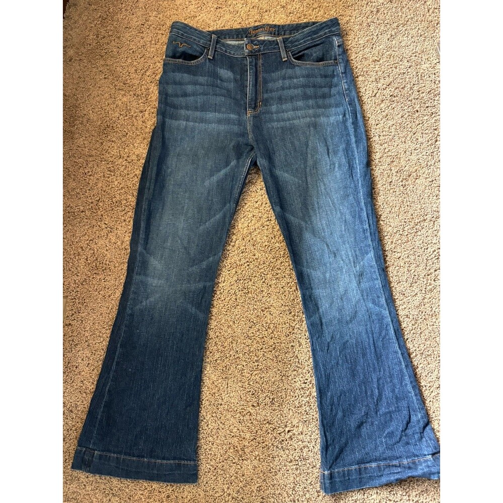 Kimes Ranch Jeans Womens 14 30 Blue Jennifer Flare Western Cowgirl Boho